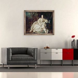 Tablou inramat - Francois Boucher - Madame de Pompadour 1721-64, 50 x 60 cm - Img 2
