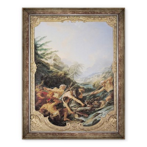 Tablou inramat - Francois Boucher - Vanatoare de crocodil, 60 x 80 cm