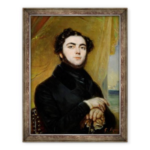 Tablou inramat - Francois Gabriel Guillaume Lepaulle - Portretul lui Eugene Sue 1804-57 1837, 70 x 90 cm