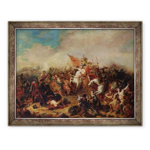 Tablou inramat - Francois Hippolyte Debon - Batalia de la Hastings din 1066, 70 x 90 cm
