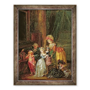 Tablou inramat - Francois Louis Joseph Watteau - Ziua Sfantului Nicolae, 70 x 90 cm