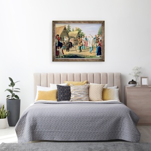 Tablou inramat - Francois Nicholas Riss - Bufonii intr-un sat, 60 x 80 cm - Img 3
