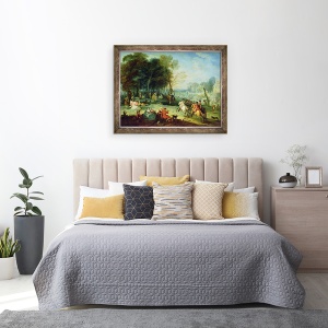 Tablou inramat - Francois Octavien - Targul de la Bezons, 60 x 80 cm - Img 3