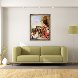 Tablou inramat - Frans Francken the Elder - Solomon si regina din Seba, 70 x 90 cm - Img 2