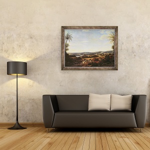 Tablou inramat - Frans Jansz Post - Peisaj brazilian cu o plantatie, 70 x 90 cm - Img 2