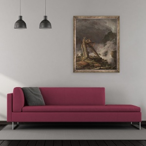 Tablou inramat - Frederic Edwin Church - Furtuna in munti, 50 x 60 cm - Img 2