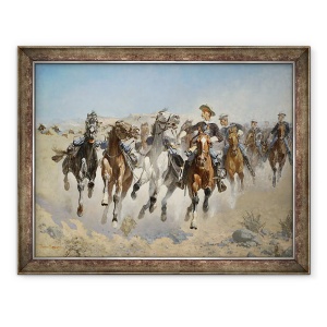 Tablou inramat - Frederic Remington - Demontat, Patra Troopers Mutarea cailor Led, 60 x 80 cm