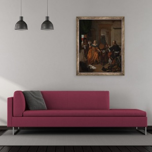 Tablou inramat - Gabriel Metsu - O petrecere muzicala, 50 x 60 cm - Img 2