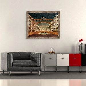 Tablou inramat - Gabriele Bella - Interiorul Teatrului San Samuele, 50 x 60 cm - Img 2
