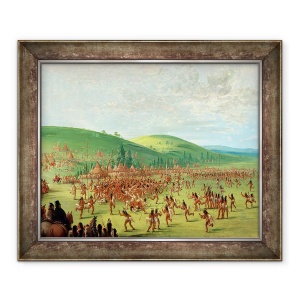 Tablou inramat - George Catlin - Indian Ball joc, 50 x 60 cm