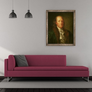 Tablou inramat - George Peter Alexander Healy - Portret De Benjamin Franklin 1706-90, 50 x 60 cm - Img 2