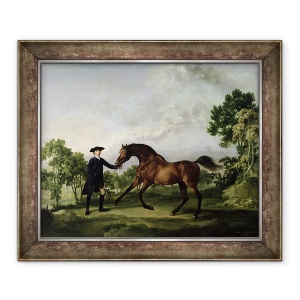 Tablou inramat - George Stubbs - Armasarul ducelui de Ancataster Blank, tinut de un mire, 50 x 60 cm