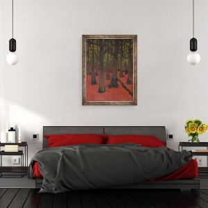 Tablou inramat - Georges Lacombe - Padurea cu Pamant Rosu, 60 x 80 cm - Img 3