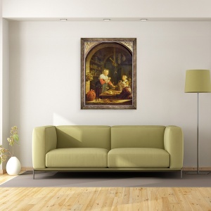 Tablou inramat - Gerard Dou - Combacanul satului, 70 x 90 cm - Img 2