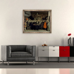 Tablou inramat - Gerard ter Borch - Ratificarea Tratatului de la Munster, 50 x 60 cm - Img 2