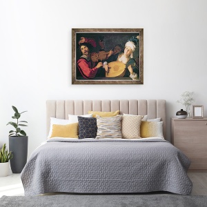 Tablou inramat - Gerrit van Honthorst - Concertul, 60 x 80 cm - Img 3