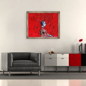 Tablou inramat - Gigi Sudbury - Noapte Rosie, Ploaie Albastra, 2005, 50 x 60 cm - Img 2