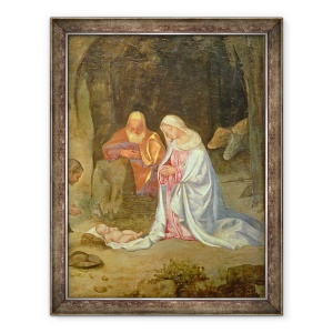 Tablou inramat - Giorgio Giorgione - Adorarea Pastorilor, detaliu al Sfintei Familii, 70 x 90 cm