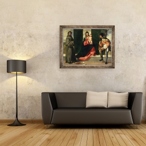 Tablou inramat - Giorgione - Fecioara si Pruncul cu Sfantul Anton de Padova si Sfantul Rocco, 70 x 90 cm - Img 2