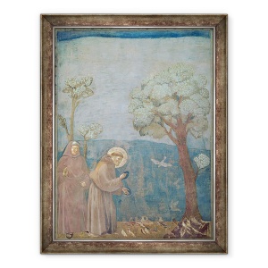 Tablou inramat - Giotto di Bondone - Sfantul Francisc Predica Pasarilor, 70 x 90 cm