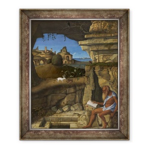 Tablou inramat - Giovanni Bellini - Sfantul Jerome Lectura, 50 x 60 cm