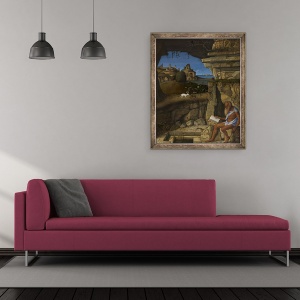Tablou inramat - Giovanni Bellini - Sfantul Jerome Lectura, 50 x 60 cm - Img 2