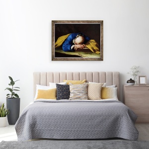 Tablou inramat - Giuseppe Antonio Petrini - Sfantul Petru sau Sfantul Jerome Dormind, 60 x 80 cm - Img 3
