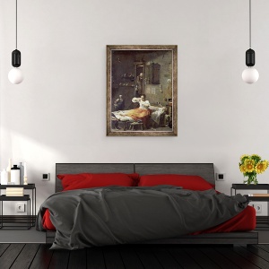 Tablou inramat - Giuseppe Maria Crespi - Femeia cu puricele, 60 x 80 cm - Img 3