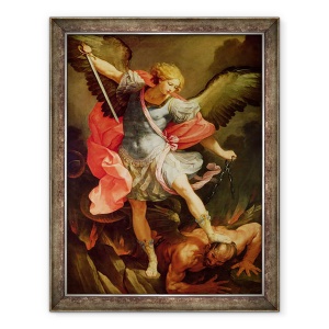 Tablou inramat - Guido Reni - Arhanghelul Mihail invingandu-l pe Satana, 70 x 90 cm