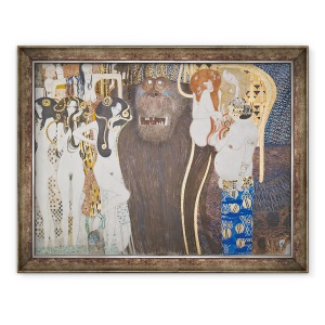 Tablou inramat - Gustav Klimt - Friza Beethoven, Dorinta de fericire, 60 x 80 cm