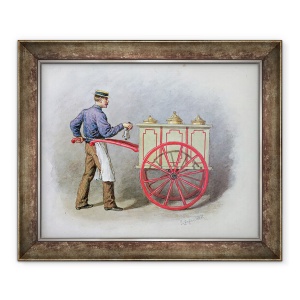 Tablou inramat - Gustav Zafaurek - Vanzatorul de inghetata, 50 x 60 cm