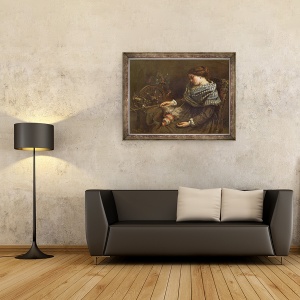 Tablou inramat - Gustave Courbet - Broderia Adormita, 70 x 90 cm - Img 2