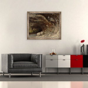 Tablou inramat - Gustave Courbet - Grota din Sarrazine langa Nans-sous-Sainte-Anne, 50 x 60 cm - Img 2