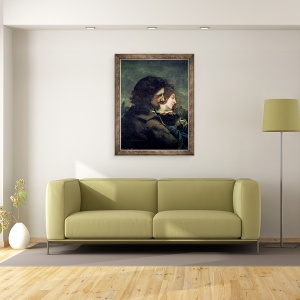 Tablou inramat - Gustave Courbet - Iubitorii fericiti, 70 x 90 cm - Img 2