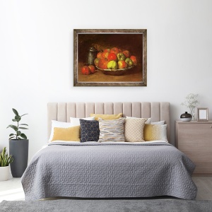 Tablou inramat - Gustave Courbet - Natura moarta cu mere si rodie, 60 x 80 cm - Img 3