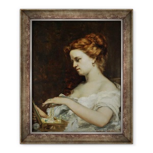 Tablou inramat - Gustave Courbet - O Femeie cu Bijuterii, 70 x 85 cm