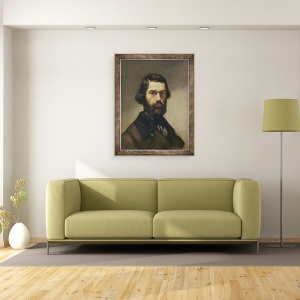 Tablou inramat - Gustave Courbet - Portret De Jules Valles 1832-85 c.1861, 70 x 90 cm - Img 2