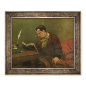 Tablou inramat - Gustave Courbet - Portretul lui Charles Baudelaire 1821-67 1847, 70 x 85 cm