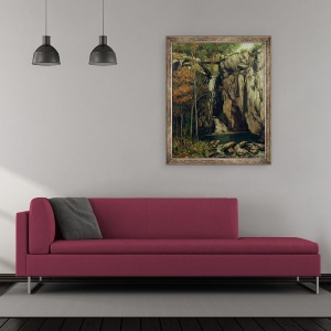Tablou inramat - Gustave Courbet - Prapastia de la conches, 50 x 60 cm - Img 2