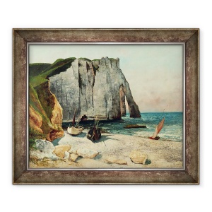 Tablou inramat - Gustave Courbet - Stancile din Etretat, portul Avale, 50 x 60 cm