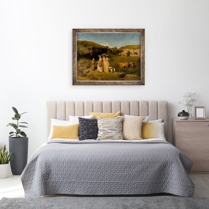 Tablou inramat - Gustave Courbet - Tinerele doamne ale satului, 60 x 80 cm - Img 3
