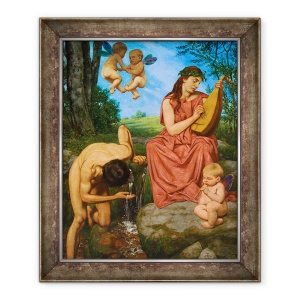 Tablou inramat - Hans Thoma - Die Quelle Primavara, 50 x 60 cm