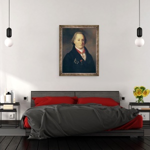 Tablou inramat - Heinrich Cristoph - Portretul lui Johann Wolfgang von Goethe 1749-1832 Cu Decoratiuni, 60 x 80 cm - Img 3