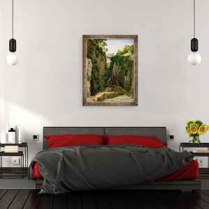Tablou inramat - Heinrich Reinhold - Rocky Ravine in Sorrento, 60 x 80 cm - Img 3