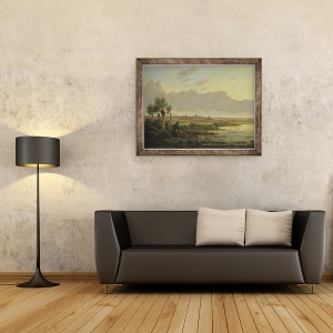 Tablou inramat - Heinrich Stuhlmann - Pe Alster la Winterhude, 70 x 90 cm - Img 2