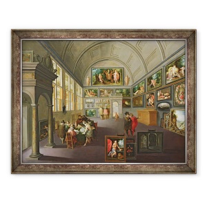 Tablou inramat - Hendrik Steenwyck the Younger - Interiorul unei galerii de imagini, 60 x 80 cm
