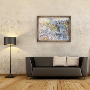 Tablou inramat - Henri de Groux - Asaltul, 70 x 90 cm - Img 2