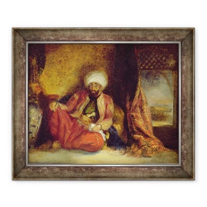Tablou inramat - Henri Decaisne - Un turc fumand o pipa, 70 x 85 cm