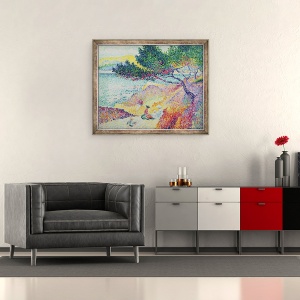 Tablou inramat - Henri-Edmond Cross - La Plage de Saint-Clair, 50 x 60 cm - Img 2