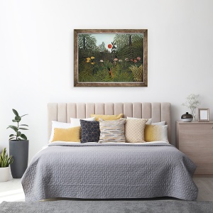 Tablou inramat - Henri J.F. Rousseau - Negro atacat de un Jaguar, 70 x 90 cm - Img 3